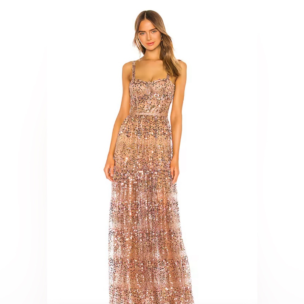Bronx and Banco Midnight gown in gold.Brand new with tags. XS/2